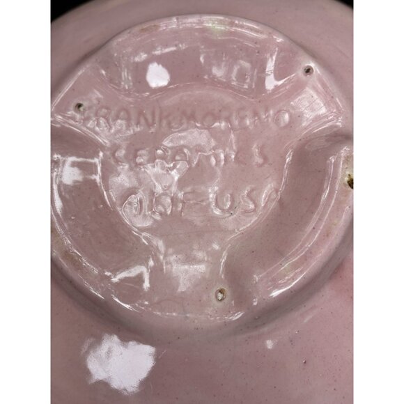 Vintage Frank Mareno California Pottery Planter Bowl Pink Brown Drip Glaze MCM - Picture 8 of 8